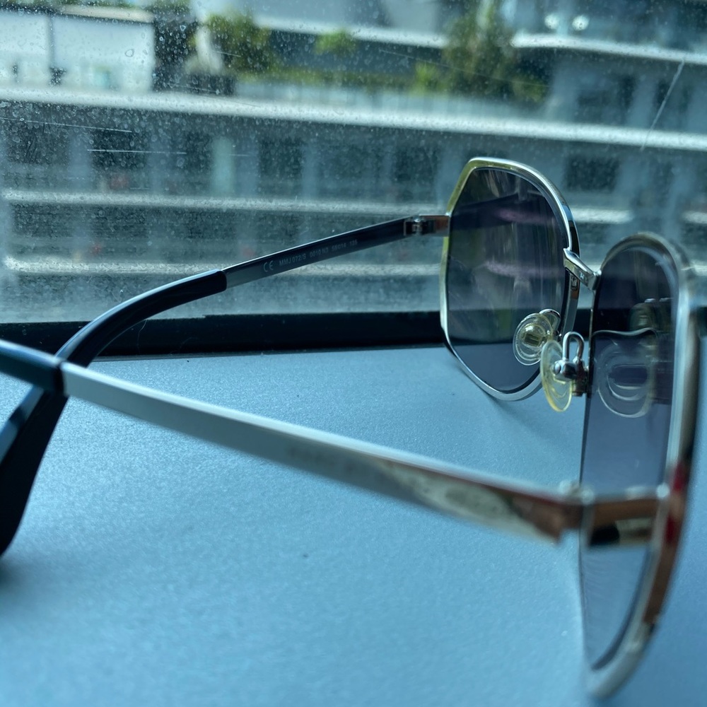 Silver Black Marc Jacobs Round Sunglasses